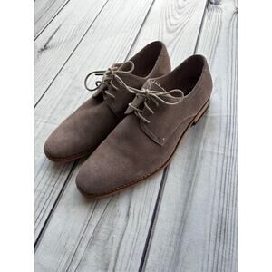 Men's Aston Grey Collection Size 9 Suede Taupe Dress Shoes Church Shoes